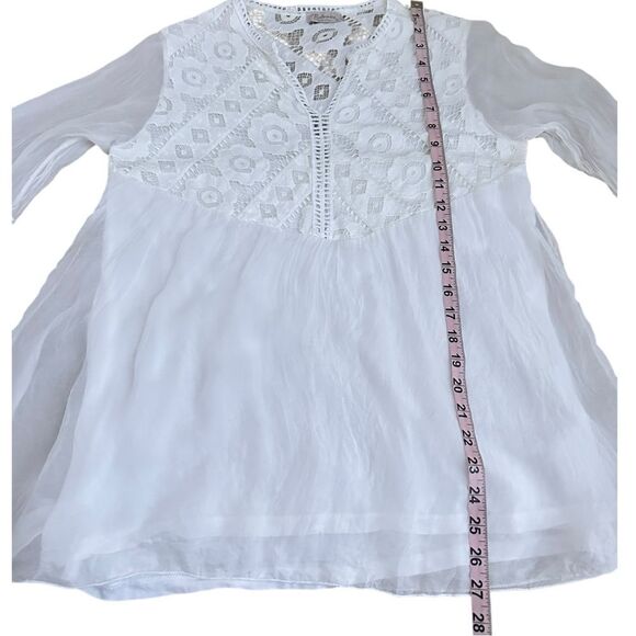 Bellambra Italy Women S Shirt Peasant Lace Crochet Romantic Bell Sleeves White - Picture 7 of 10